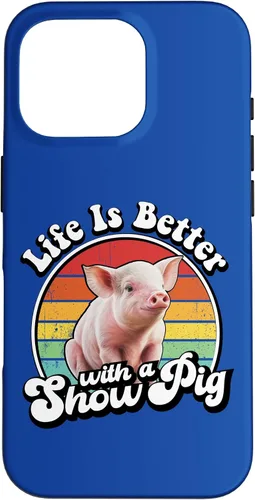 Vista 20 de Mens Womens Retro Vintage Life is Better Cute Show Pig Lover Case for iPhone 17