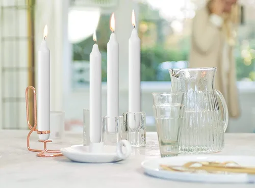 Vista 7 de BOLSIUS White Household Candles Candelabros de cena de 7 pulgadas, paquete de 45 unidades a granel, 6 horas de combustión limpia, calidad europea