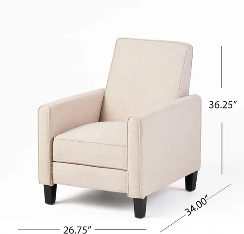 Vista 3 de Christopher Knight Home Emmie - Sillón reclinable de tela (juego de 2), beige, marrón oscuro