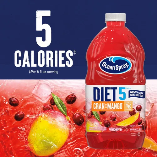 Vista 7 de Ocean Spray Diet - Bebida de jugo de mango y arándano, botella de 64 onzas líquidas (paquete de 8)