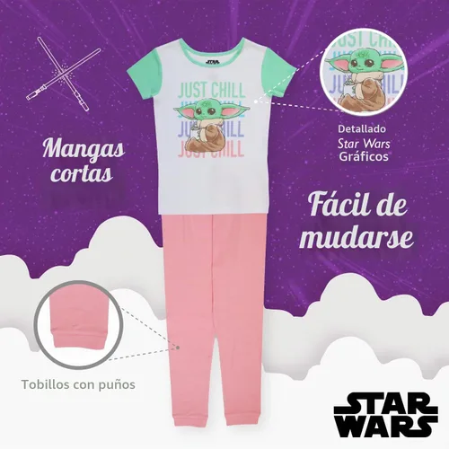 Vista 4 de STAR WARS Unisex Kids' 2-piece Snug-fit Cotton Short-Sleeve Matching Pajama Set, Soft & Cute for Kids Mighty Grogu
