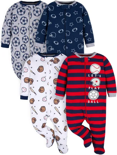 Vista 11 de Gerber Baby Boys' 4 Pack Sleep 'N Play Footie Zorro Aqua