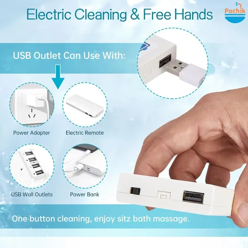 Vista 6 de Pochik Baño de Asiento Eléctrico, Baño de Asiento para Asiento de Inodoro, Esenciales Posparto, Hemorroides y Baño Posparto para Remojo, Kit de Baño