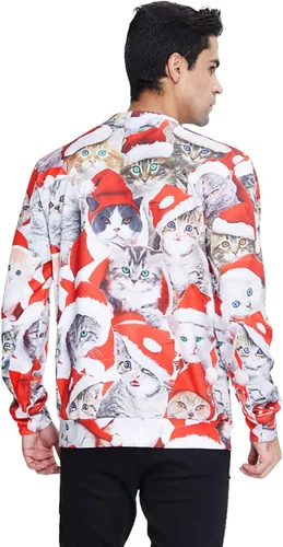 Vista 5 de RAISEVERN - Sudadera unisex de Navidad para hombres y mujeres de manga larga con cuello redondo