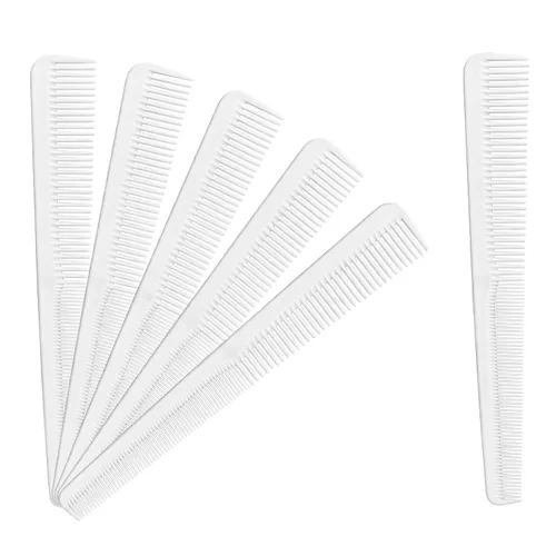 Vista 8 de Peine de peluquero de fibra de carbono - Peine de peluquero 2 en 1, resistente al calor, diente fino y ancho, herramienta profesional para estilista