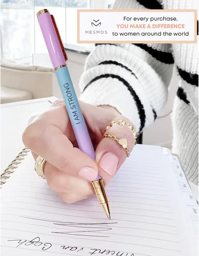 Vista 5 de MESMOS Juego de 3 bolígrafos de punta fina de 0.7mm con tinta de gel, juego de bolígrafos elegante para mujeres, regalos inspiradores para mujeres