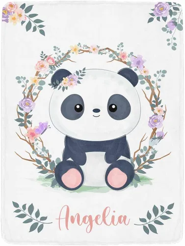 Vista 20 de Artsadd Manta personalizada con nombre, manta personalizada de animales de la selva, manta personalizada de safari para niños, niñas, baby shower