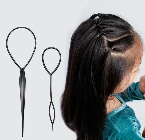 Vista 3 de 1 Unidad(2 piezas) Plástico Magic Hair Braid Cola de caballo Herramienta Clip Herramienta Simple DIY Estilo de Cabello Accesorios Estilo Estilo Azul