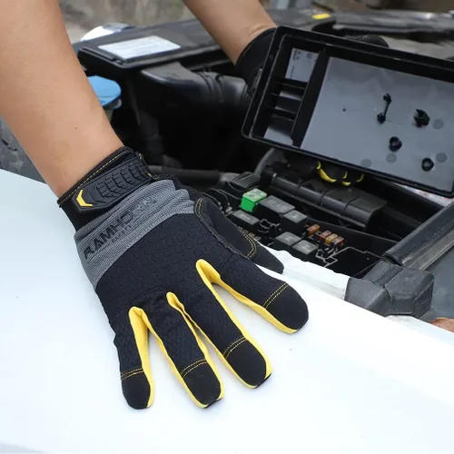 Vista 2 de Guantes de trabajo para fortalecer la protección de las articulaciones de los dedos, guantes de trabajo multifuncionales para hombres, guantes