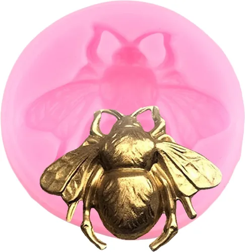 Vista 3 de Mujiang Bumble Bee - Moldes de silicona para fondant para cupcakes, decoración de pasteles, dulces, chocolate, juego de 4