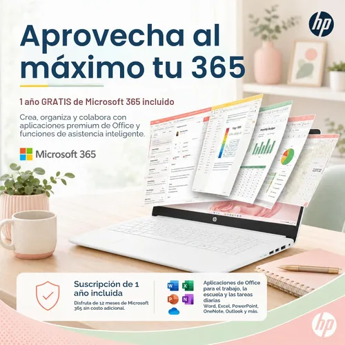 Vista 2 de HP Ultrabook Laptop, Microsoft 365 Included, 8GB RAM, Intel Core, No Mouse