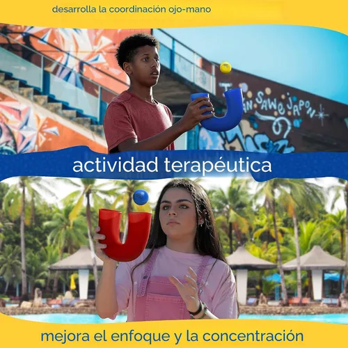 Vista 3 de pindaloo Juego de habilidad original con 2 pelotas - Regalos para juegos de interior y exterior para niños y adultos, juguetes con pelotas