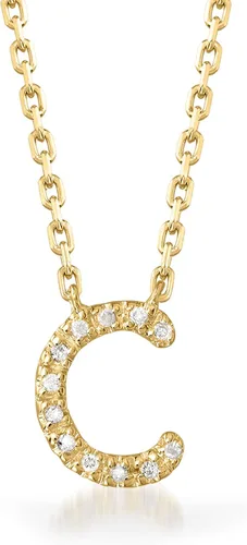 Vista 9 de Ross-Simons Collar con inicial acentuada de diamante en oro de 18 quilates sobre plata de ley