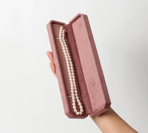 Vista 5 de Joyero personalizable para collar de terciopelo, estuche de joyería de viaje, organizador de joyas de viaje, joyero para mujeres y niñas, pequeño