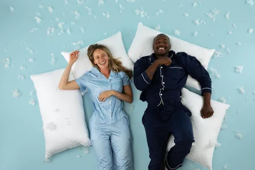 Vista 7 de EverSnug Juego de 2 almohadas de lujo de capa ajustable para dormir de lado, delanteros y traseros, almohadas refrescantes de hotel con 3 capas