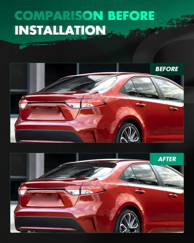 Vista 6 de SCITOO Ventana trasera ABS para alerón de techo negro brillante Toyota Corolla 2020-2021