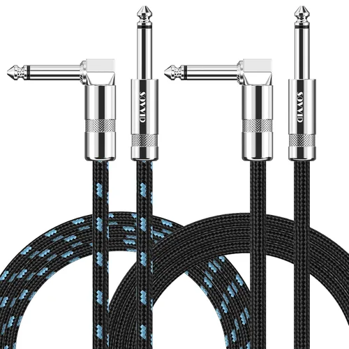 Vista 27 de Cable de Guitarra de 6 Pies Cable de Instrumento para Guitarra Eléctrica y Bajo, Teclado - Cable AMP de Ángulo Recto de 1/4 Pulgada, Negro