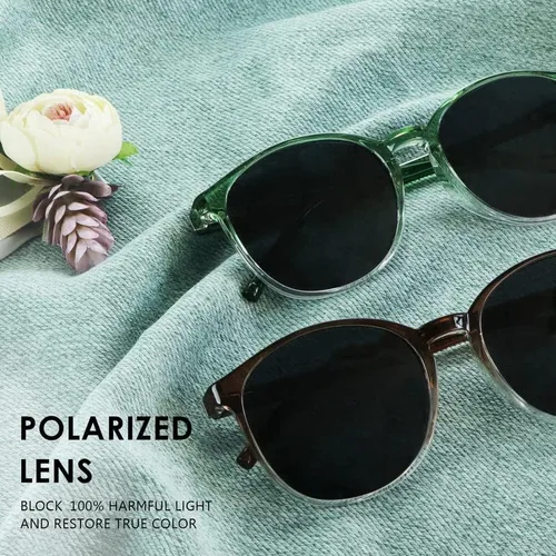Vista 6 de LifeArt Paquete de 2 lentes de sol polarizados, protección UV400, lentes de sol retro para hombres y mujeres, tonos de exterior de gran