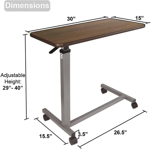 Vista 6 de Lumex Select - Colchón para cama de hospital (individual XL) y mesa de noche ajustable Vaunn