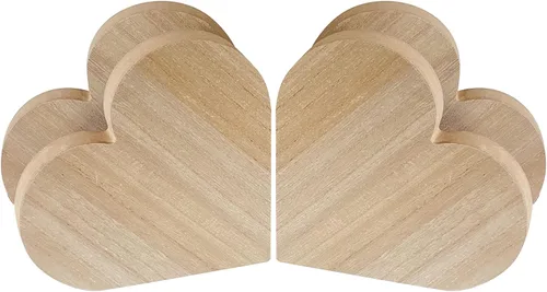 Vista 7 de Paquete de 4 letreros de madera de madera de 6 pulgadas de grosor con forma de corazón de madera de fibropanel de densidad media sin terminar