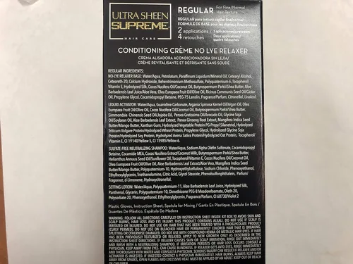 Vista 3 de Ultra Sheen Supreme Conditioning Creme No Lye Relaxer con Tecnología Ultra Brillante Nuevo Champú Neutralizante de Sulfato Vitamina E Antirotura
