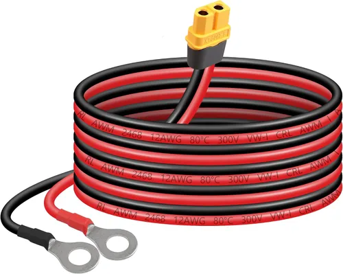 Vista 10 de SinLoon XT60 - Cable de terminal de anillo tórico 12AWG 23.6 pulgadas XT60H hembra a junta tórica, cable conector para aviones RC, juguete, autos
