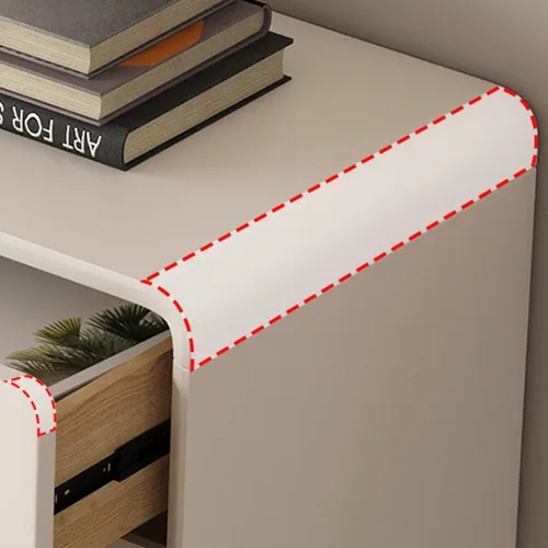 Vista 4 de LITFAD Mesita de noche moderna de estilo simple con 4 cajones de madera para dormitorio, armario de almacenamiento multifuncional para dormitorio