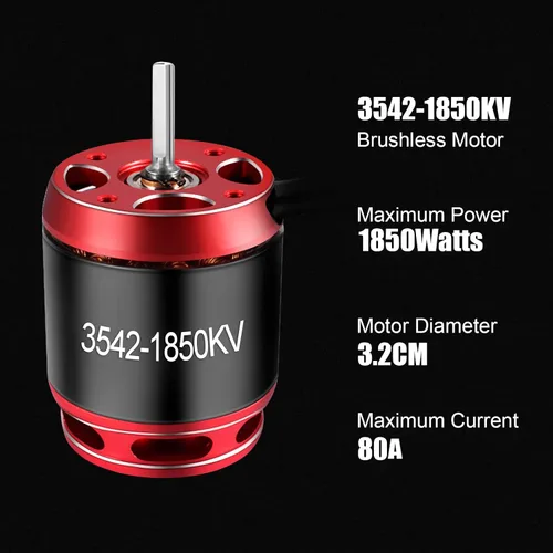 Vista 5 de AM32 80A RC Motor sin escobillas ESC Combo 3542-1850KV Motor sin escobillas y ESC con conector USB sin sensor RC ESC Kit de motor para 1/8 1/10