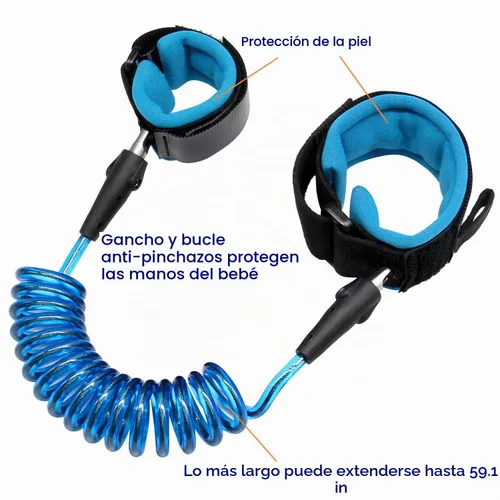 Vista 2 de Anti Perdida Seguridad Muñequera Niño Arnés de Seguridad Correa Correa Cuerda Correa de Mano para Caminar Correa de Mano Banda Pulsera