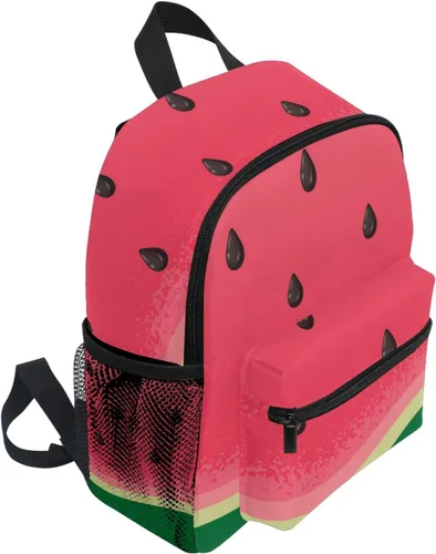 Vista 2 de Mochila escolar para niños pequeños, mochila escolar para niños y niñas, guardería, escuela, jardín de infantes, Sandía, Moderno