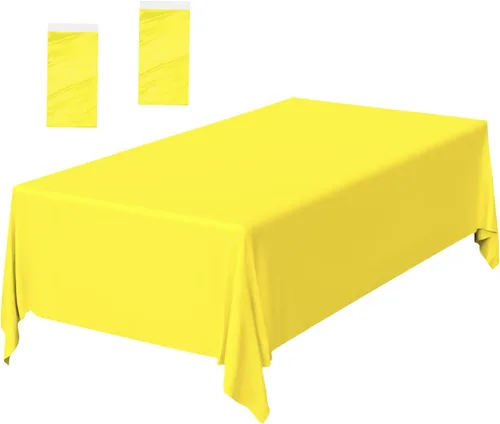 Vista 24 de Paquete de 2 Manteles de Plástico Beige Desechables Cubiertas de Mesa Mantel Rectangular Beige para Fiesta Baby Shower Boda Cumpleaños Mantel
