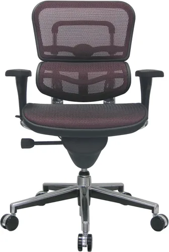 Vista 6 de Ergohuman Eurotech Seating - Silla giratoria de malla con respaldo medio, color rojo ciruela