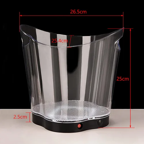 Vista 7 de Cubo de hielo LED – Cubo de hielo portátil colorido degradado de 6 litros, ideal para bar en casa, cerveza fría, champán y vino