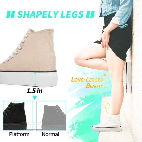 Vista 2 de ALTOCIS Zapatillas altas con purpurina y plataforma media con lentejuelas brillantes para mujer, zapatos para caminar con plataforma brillante