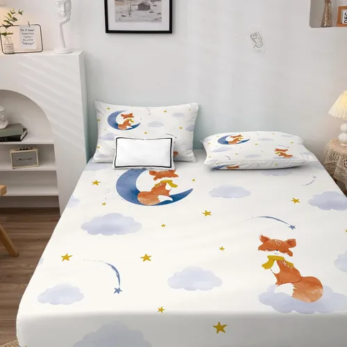 Vista 3 de Fox Sheets tamaño individual – Sábanas de cama de animales para niños, microfibra suave, bolsillo profundo, sábanas y fundas de almohada estampadas