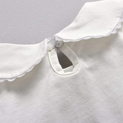 Vista 7 de Admireme Camisa con cuello de Peter Pan para bebé, camiseta de manga corta para niñas