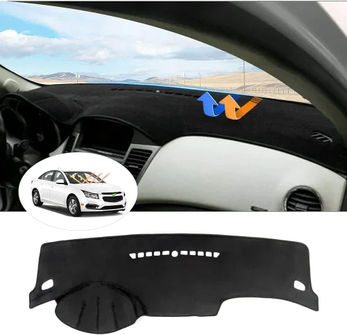 Vista 15 de CARTIST Cubierta negra para salpicadero para Toyota Solara 2004-2008, antideslizante, antirreflejo, protección UV, tapete interior de primera calidad