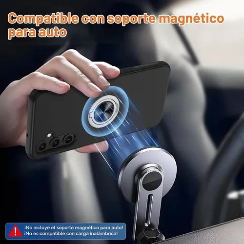 Vista 6 de Gritup - Funda para Galaxy A05S con protector de pantalla HD×2, funda protectora para teléfono a prueba de golpes con soporte magnético de anillo