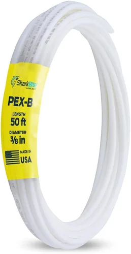 Vista 13 de SharkBite - Tubo de agua flexible PEX-B blanco de 1/2 pulgada x 1.5 metros, hecho en los Estados Unidos, paquete de 10, para fontanería, U860W5