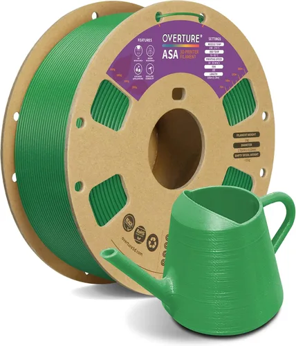 Vista 19 de Filamento OVERTURE ASA de 0.069 in, resistente a los rayos UV y a la intemperie, 2.2 lbs negro