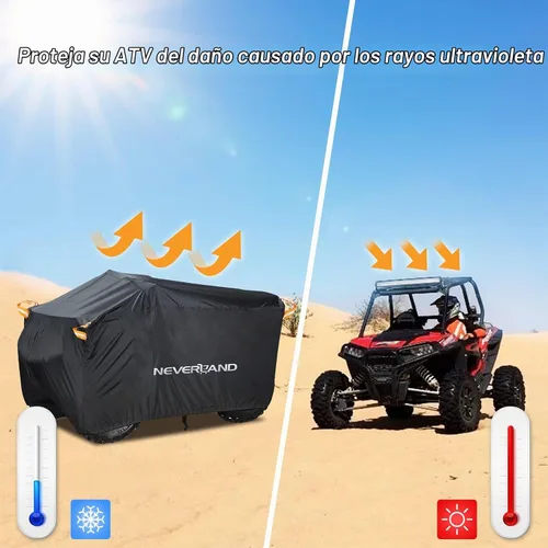 Vista 9 de NEVERLAND Cubierta para ATV Impermeable de Servicio Pesado Cubierta para Vehículo de 4 Ruedas Cubierta para Quad Resistente a Todas las Condiciones