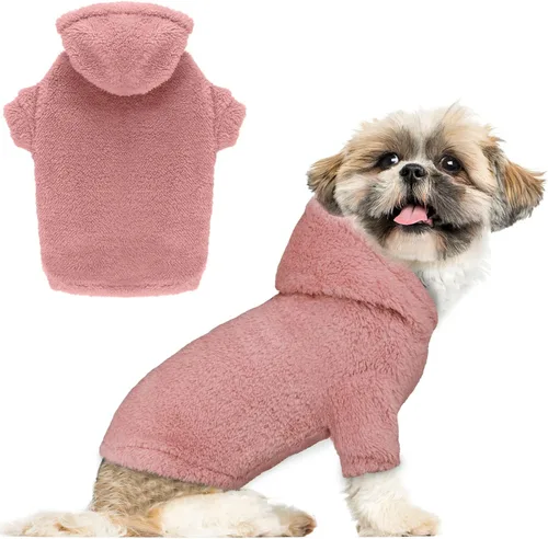 Vista 8 de Suéteres Peludos para Perros Pequeños Sudadera con Capucha para Perros Ropa para Mascotas Abrigos Cálidos Suaves Acogedores Sudadera con Capucha