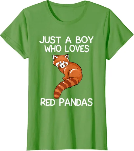 Vista 51 de Just A Boy Who Loves Red Pandas Gift - Camiseta con diseño de panda roja, Negro, S