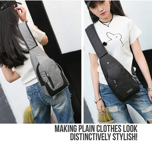 Vista 6 de Mochila tipo bandolera bandolera bandolera para el pecho, bolsa de hombro, pequeña mochila casual para mujeres y hombres, senderismo