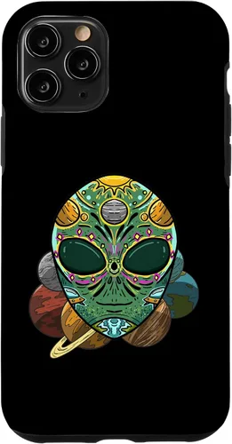 Vista 10 de Funda de regalo para iPhone 14 Alien Sugar Skull Galaxy Retro ET Dia De Los Muertos