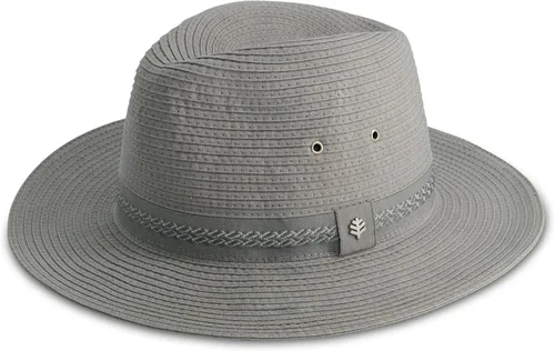 Vista 2 de Coolibar Fedora de viaje plegable para hombre UPF 50+ Holden, protector solar (grande, niebla), Niebla