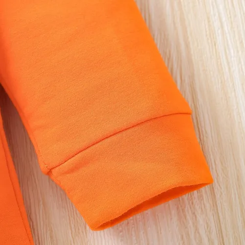 Vista 5 de Sudadera de manga larga con estampado de letras de Halloween para niños y niñas, sudadera con forro polar para bebé