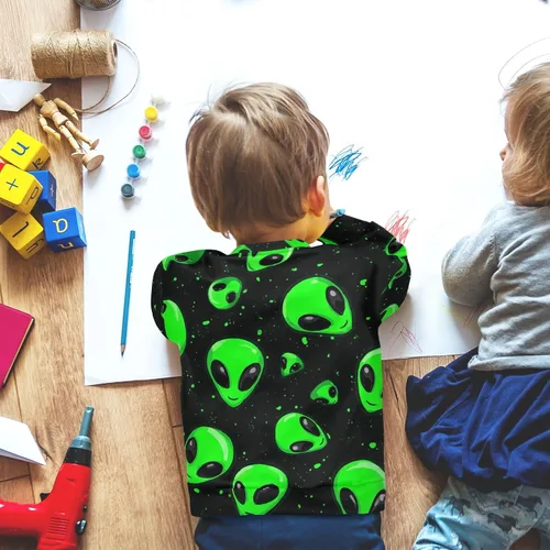 Vista 72 de Plaaee Sudadera de forro polar de manga larga con cuello redondo para niños o niñas, estampado de camiones monstruos, 4T