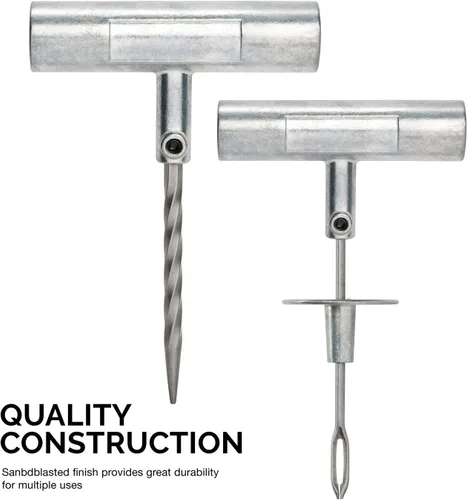 Vista 2 de Tooluxe 50002L - Kit de reparación universal de neumáticos de alta resistencia con enchufes, kit de reparación de neumáticos planos, ideal