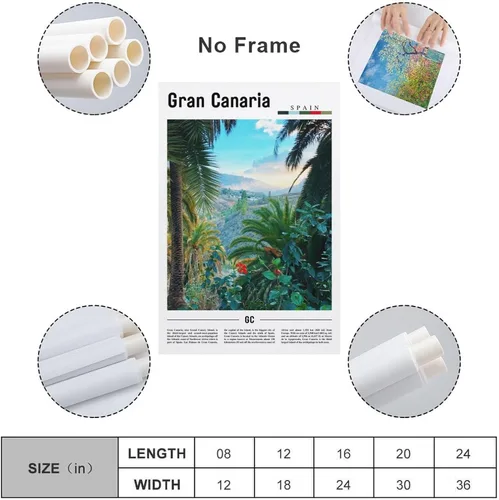 Vista 2 de Gran Canaria Travel Print,Gran Canaria Poster Print,Gran Canaria Travel Gift,SPAIN Print Poster for Room Aesthetics Canvas Wall Art Poster And Print